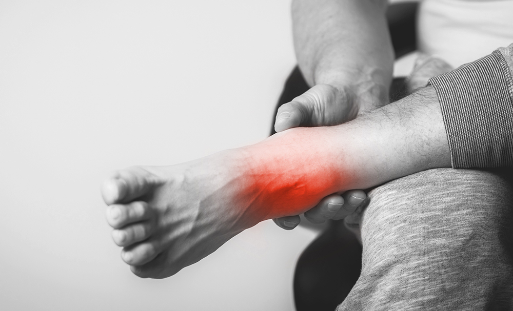 Image indicating pain in the ankle